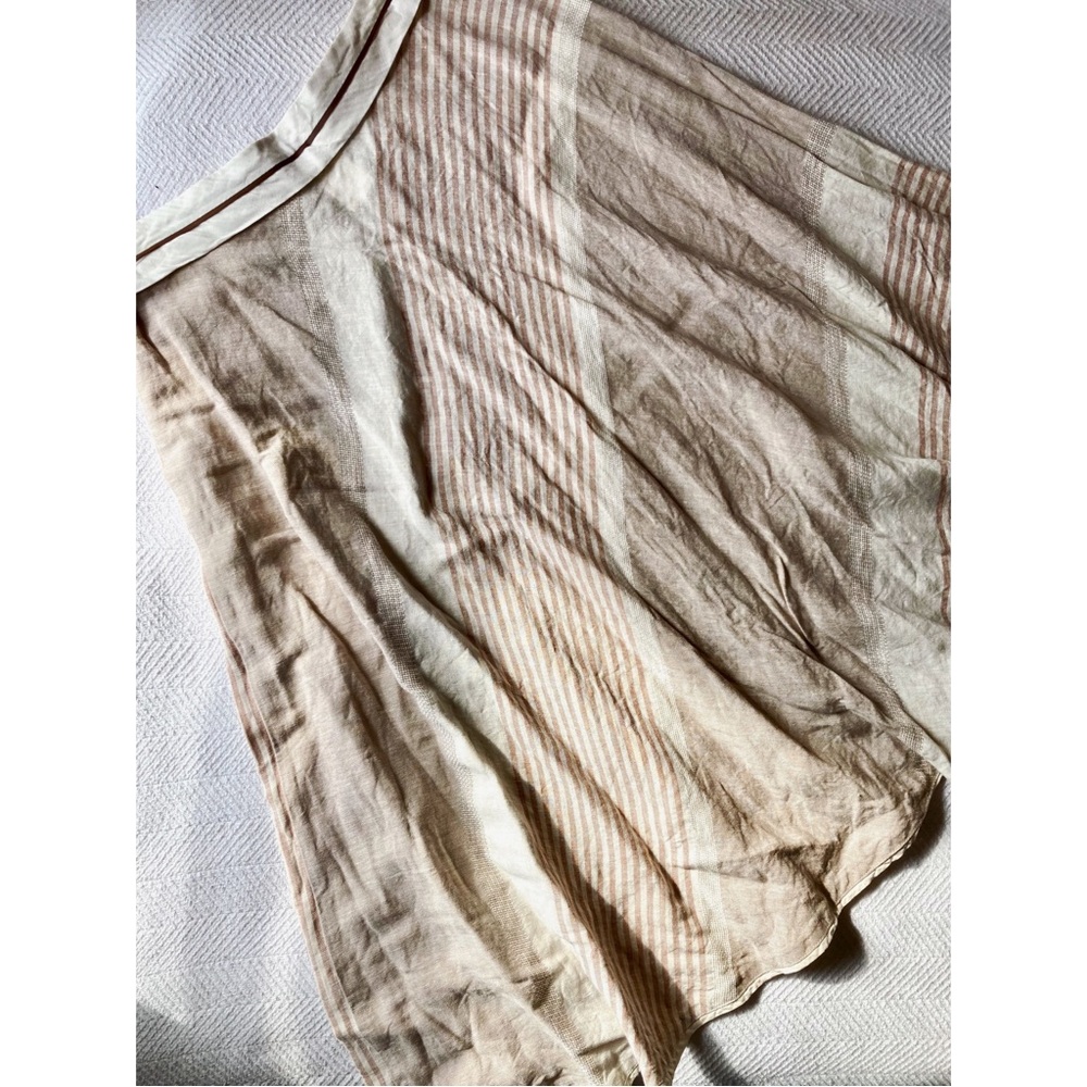 EXE Linen Italian Skirt Medium 46 Summer A Line Tan Taupe